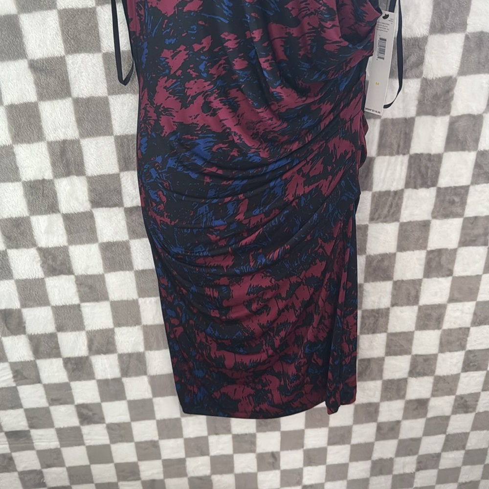 NWT DKNYC Blue and Red Asymmetrical Bodycon ColorBlock Dress Size M/Medium - Picture 4 of 14